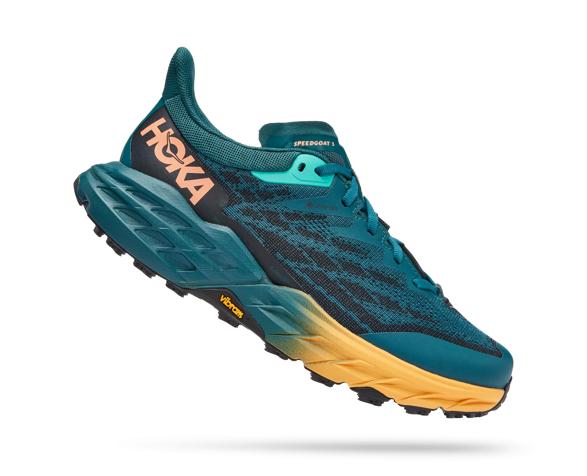 Women's Hoka Speedgoat 5 GTX Color: Deep Teal/Black