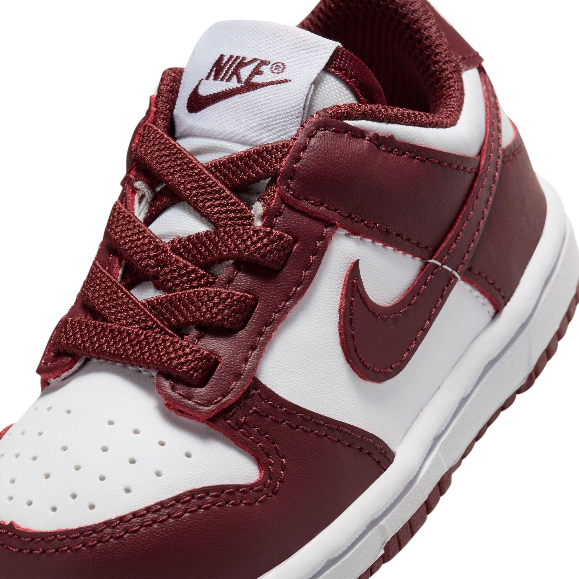 Youth Nike Dunk Low (TD) 'White/Redwood'