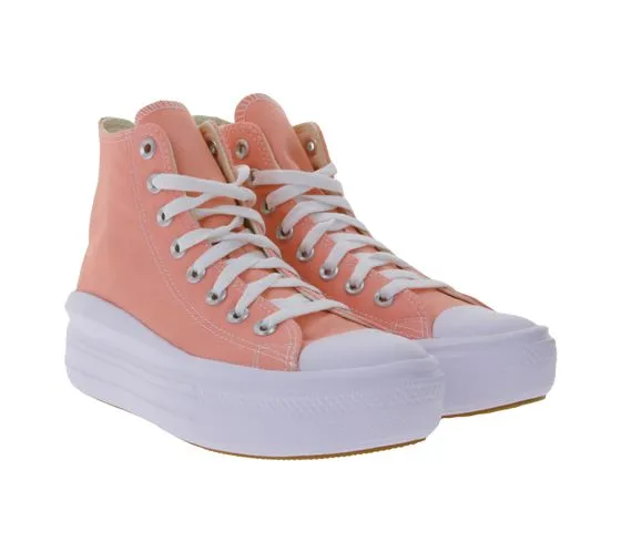 Zapatillas altas de mujer Converse Chuck Taylor All Star Move con suela de plataforma A03544C rosa