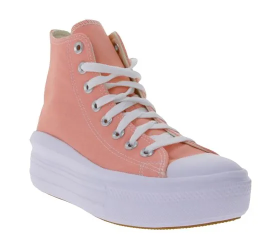 Zapatillas altas de mujer Converse Chuck Taylor All Star Move con suela de plataforma A03544C rosa