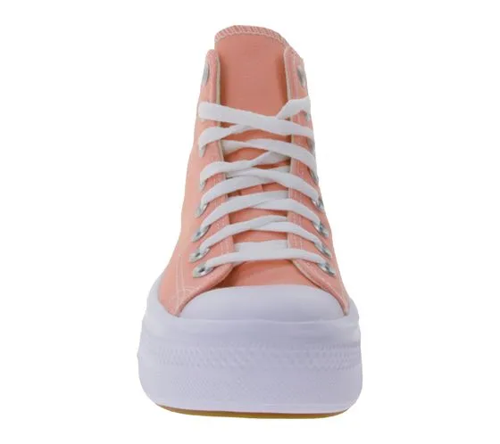 Zapatillas altas de mujer Converse Chuck Taylor All Star Move con suela de plataforma A03544C rosa